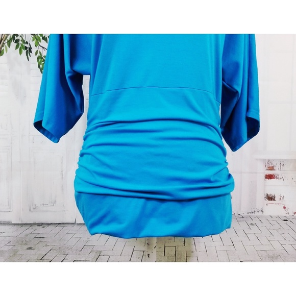 Peter Nygard ruched blouse blue size M - Picture 6 of 8